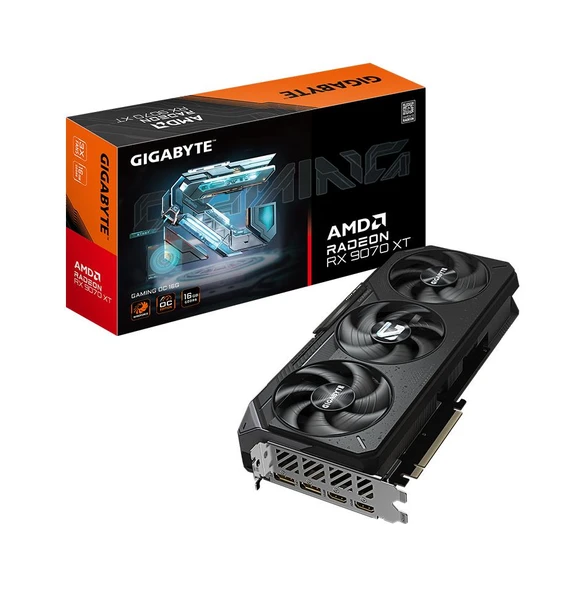 Gigabyte RX 9070 XT Gaming OC GV-R9070XTGAMING OC-16GD 256 Bit GDDR6 16 GB Ekran Kartı ürün görseli 1