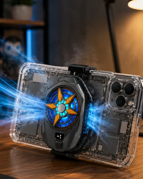 Yarı İletken Telefon Soğutucu Dijital Ekranlı Oyuncu Telefon Fanı ürün görseli 1