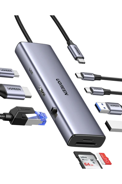 Ugreen 9'u 1 Arada USB 3.0 100W PD Port Çoklayıcı Hub, 15375 ürün görseli 1