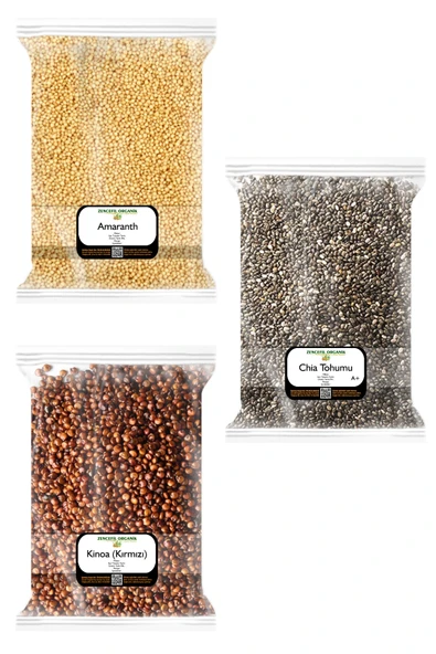 3x170 Gr. Chia Tohumu Amaranth Amarant Kırmızı Kinoa 170'şer Gram 3 Paket ürün görseli 1
