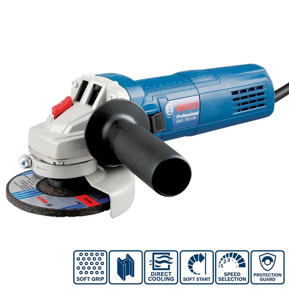 Bosch GWS 750S Devir Ayarlı Avuç Taşlama Makinesi ürün görseli 1
