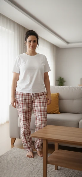 ŞERİCE Kadın Büyük Beden Pamuklu İnce Nefes Alan Kumaş Pijama Altı (XL dan 3XL bedene kadar uyumludur) ürün görseli 1