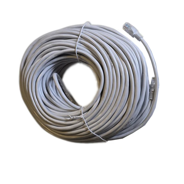 Cat6 Ethernet Kablosu 50 Metre UTP RJ45 Patch İnternet Bilgisayar Modem Bağlantı Kablosu Beyaz ürün görseli 1