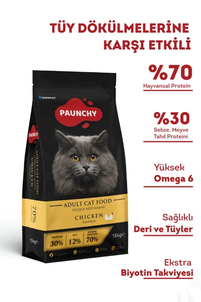 PAUNCHY Tavuklu Yetişkin Kedi Maması 15 Kg ürün görseli 1