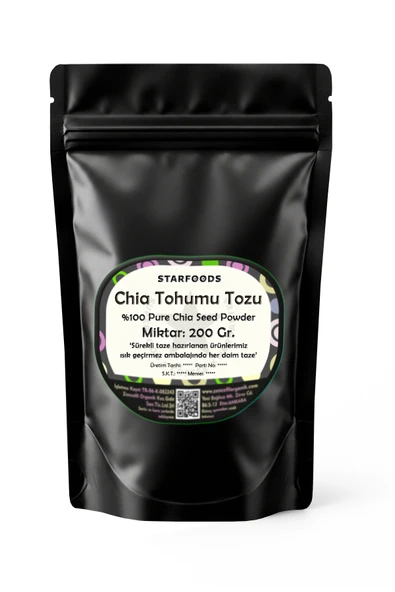 Chia Tohumu Tozu 200 Gr. Chia Tohumu Unu Sipariş Sonrası Taze Öğütme ürün görseli 1