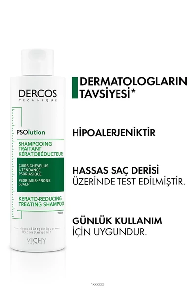 Vichy Dercos Psolution Kerato-Regulating Treating Shampoo 200 ml - Resim 6