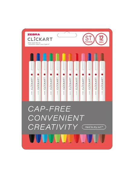 Zebra ClickArt Market Pen 0.6mm 12'li Tükenmez Kalem Seti Standart Colours 12CZST ürün görseli 1