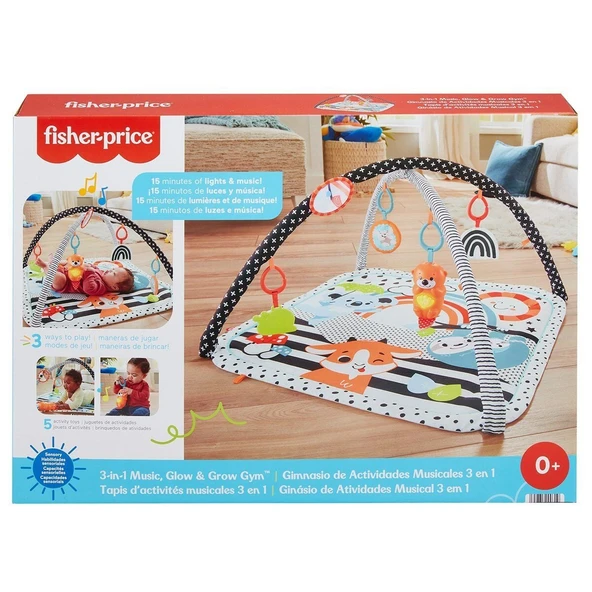 HBP41 Fisher-Price® Neşeli Hayvanlar 3ü1 Arada Jimnastik Merkezi ürün görseli 1
