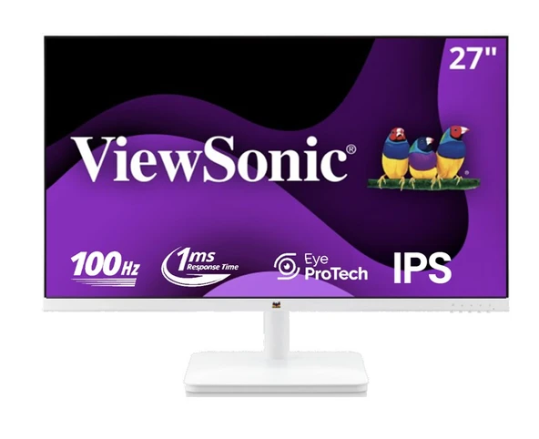 VIEWSONIC 27" VA2732-H-W-2 IPS 1MS 100HZ FULLHD HDMI VGA SUPERCLEAR 3 KENAR ÇERÇEVESIZ BEYAZ MONITOR ürün görseli 1
