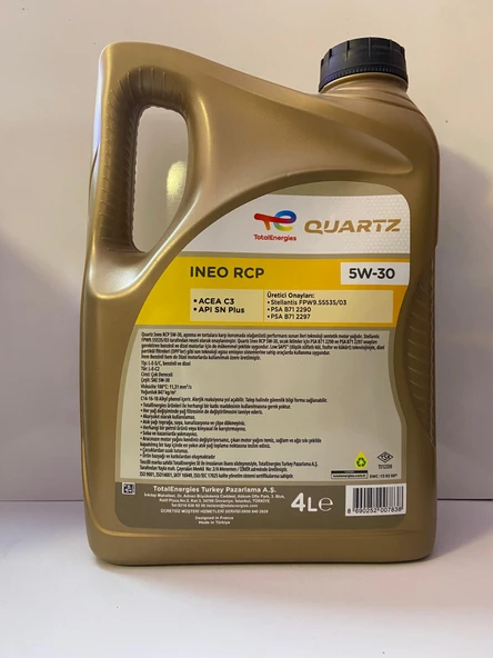 TOTAL İNEO RCP 5W30 4L - Resim 2