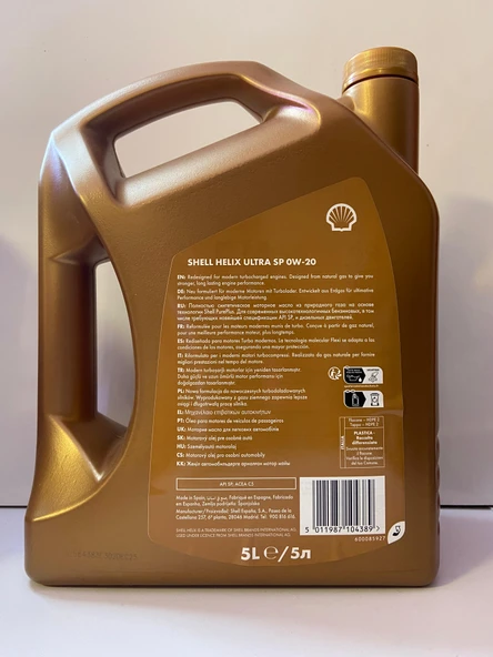 SHELL HELIX ULTRA SP 0W20 5L - Resim 2