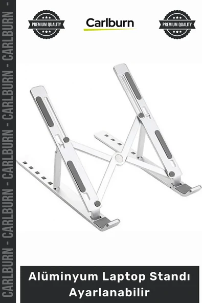 Özel Üretim 6 Kademeli Katlanabilir Taşınabilir Metal Stand Alüminyum Laptop Standı Ayarlanabilir ürün görseli 1