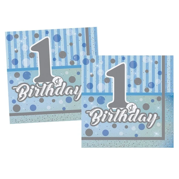 THB5121 First Bithday Erkek, 16 adet Peçete, 33x33cm  /BMP1310THB5121 ürün görseli 1