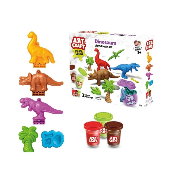03996 Art Craft Dinozorlar Hamur Set 168 Gr -Fentoys ürün görseli 1
