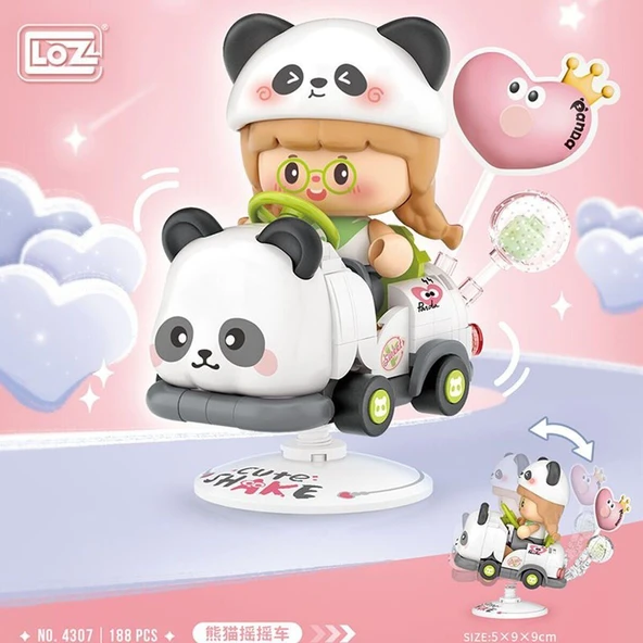 LZ-4307 LOZ PANDA SALLANAN SÜRÜŞ 188 PARÇA BLOCK OYUNCAK ürün görseli 1