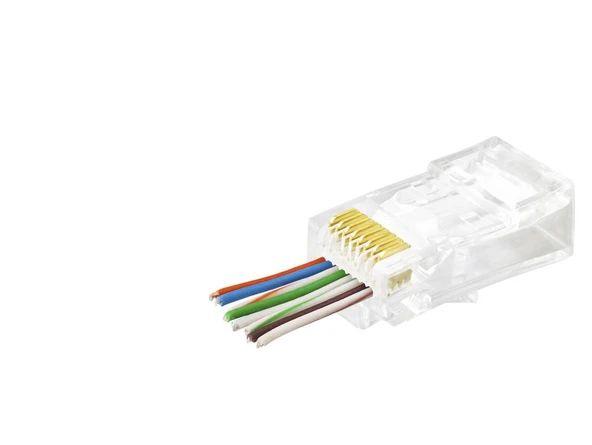Cat6 Ez Rj45 Konnektör 100 Adet Paket - Şeffaf APXRJ45 ürün görseli 1