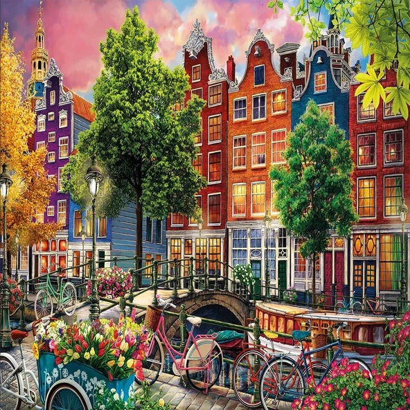 20793 PUZZLE 1000 BEAUTİFUL SUNSET İN AMSTERDAM - Resim 2