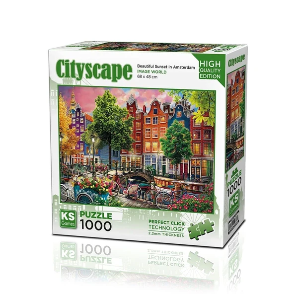 20793 PUZZLE 1000 BEAUTİFUL SUNSET İN AMSTERDAM ürün görseli 1