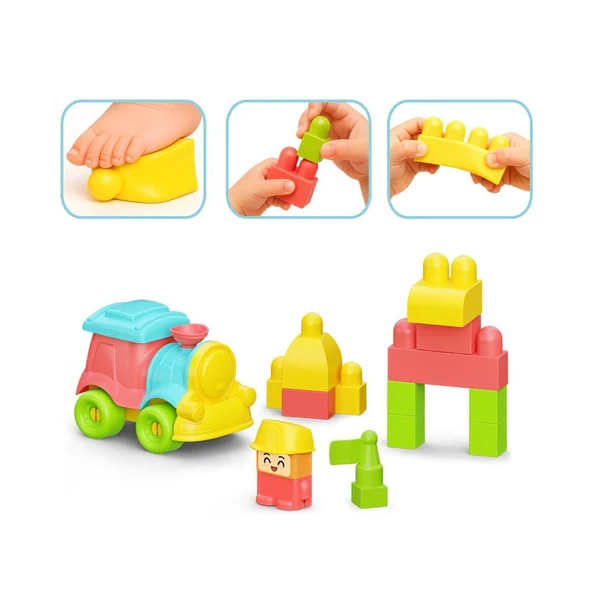 04122 YUMUŞAK BLOKİ BLOKLAR TREN SET 24 PARÇA - Resim 2