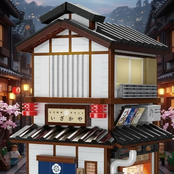 C66019W CADA JAPON SOKAK MANZARASI 1195 PARÇA BLOCK OYUNCAK - Resim 4