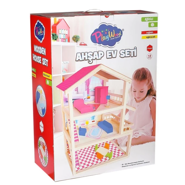 ONY-398 Büyük Ahşap Ev Seti -Onyıl Oyuncak ürün görseli 1