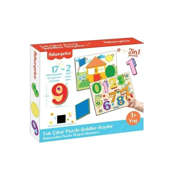 FP2762 FISHER PRICE TAK ÇIKAR PUZZLE ŞEKİLLER SAYILAR ürün görseli 1