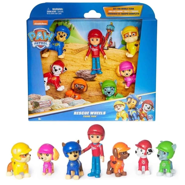 70443 SUN-SPM-FİGÜR SET PAW PATROL RESCUE WHEELS TEMALI 7Lİ ürün görseli 1