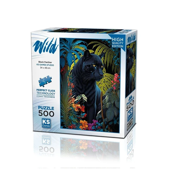 20071 PUZZLE 500 Black Panther With a Tropical ürün görseli 1