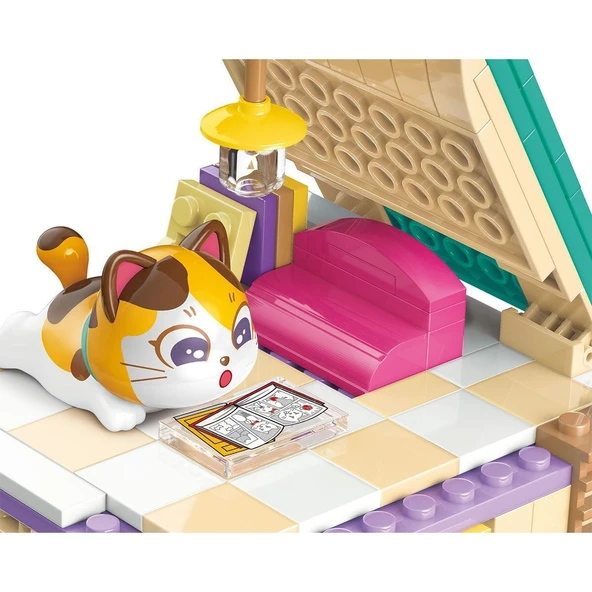 KP28018 Keeppley Lovely Street - Calico Cat Comic House 324 Parça Yapım Seti - Resim 5