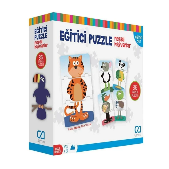 CA.5028 CA Games Eğitici Puzzle Neşeli Hayvanlar ürün görseli 1