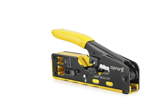 Rj45 Network Sıkma Pensesi Seti Cat5 Cat6 Cat7 Sarı APXCR45 ürün görseli 1