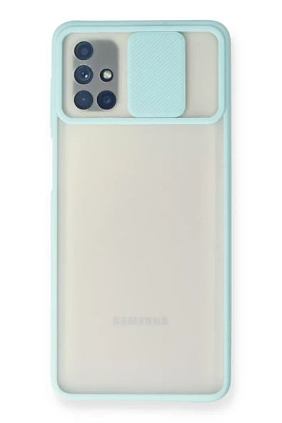 Newface Samsung Galaxy M51 Kılıf Palm Buzlu Kamera Sürgülü Silikon - Turkuaz ürün görseli 1