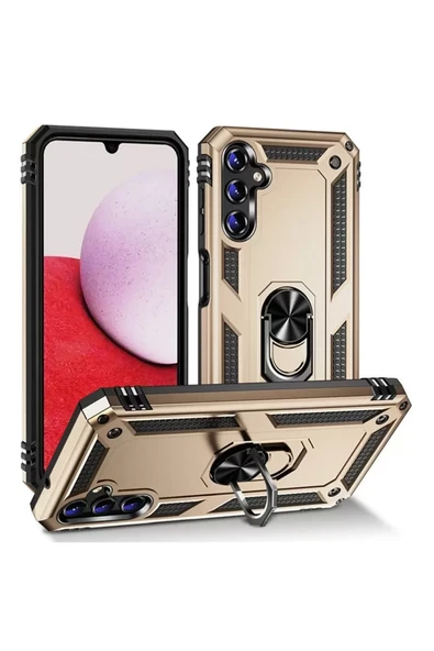 Newface Samsung Galaxy A04S Kılıf Sofya Yüzüklü Silikon Kapak - Gold ürün görseli 1