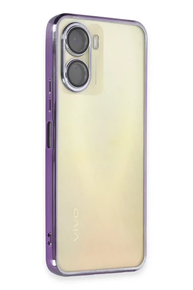 Newface Vivo Y16 Kılıf Razer Lensli Silikon - Mor ürün görseli 1