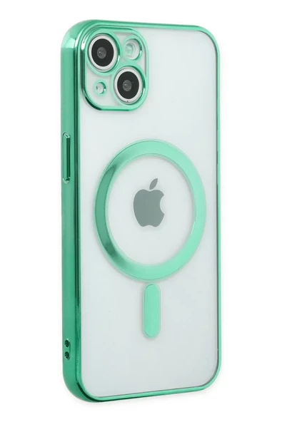 Newface Apple iPhone 14 Plus Kılıf Magneticsafe Lazer Silikon - Haki Yeşil ürün görseli 1