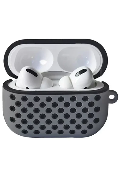 Newface Apple Airpods Pro 2 (2.nesil) Spor Delikli Kılıf - Gri-Siyah ürün görseli 1