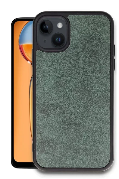 Newface Apple iPhone 14 Kılıf Aras Deri Kapak - Koyu Yeşil ürün görseli 1