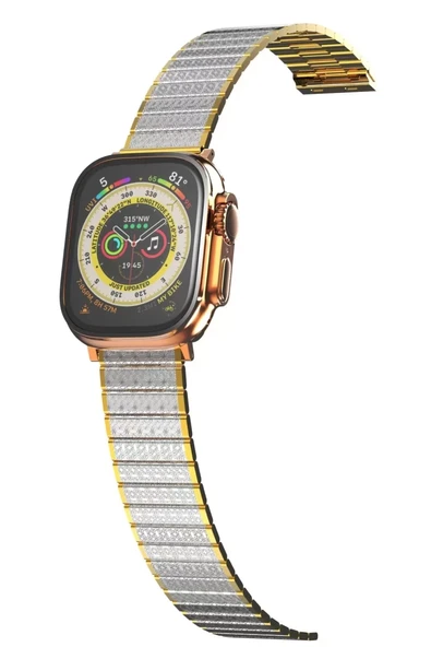 Newface Apple Watch 42mm Made Metal Kordon - Gümüş-Gold ürün görseli 1