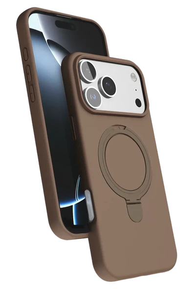 Newface Apple iPhone 17 Pro Regal Magsafe Standlı Kapak - Çöl Titanyum ürün görseli 1