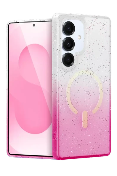 Newface Samsung Galaxy S25 Plus Pummel Shiny Magsafe Kapak - Pembe ürün görseli 1