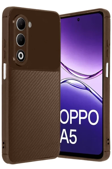 Newface Oppo A5 4G Auto Focus Karbon Kapak - Kahverengi ürün görseli 1
