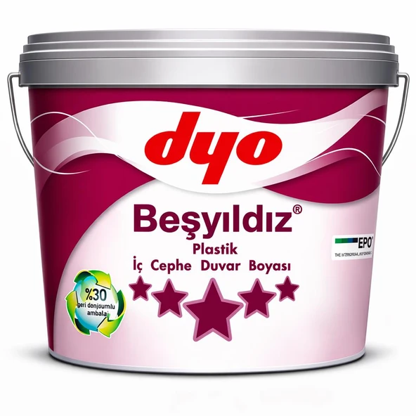 Dyo Beşyıldız Plastik İç Cephe Boyası 20 Kg Beyaz ürün görseli 1