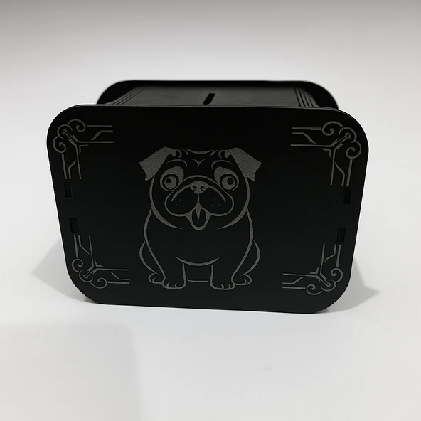 Köpek Kumbara - Ağaç işleme -Ceviz Ağacı-Sİyah ürün görseli 1
