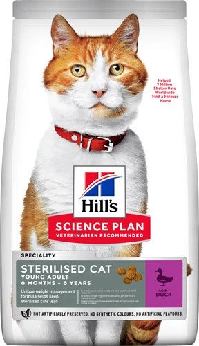 Hill's Ördekli Kısırlaştırılmış Kuru Kedi Maması 1.5 Kg ürün görseli 1