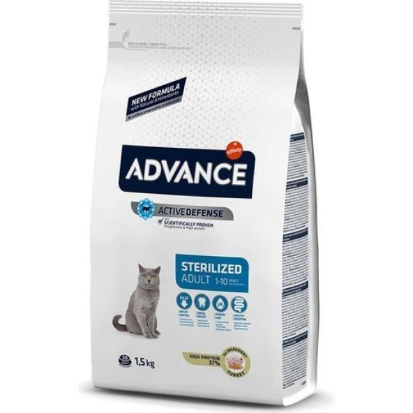 Advance Sensitive Hassas Deri Hindili Kısırlaştırılmış Kedi Maması 1,5 Kg ürün görseli 1