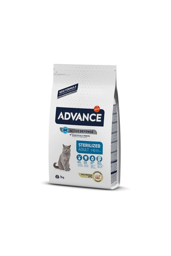 Advance Sensitive Hassas Deri Hindili Kısırlaştırılmış Kedi Maması 3 Kg ürün görseli 1