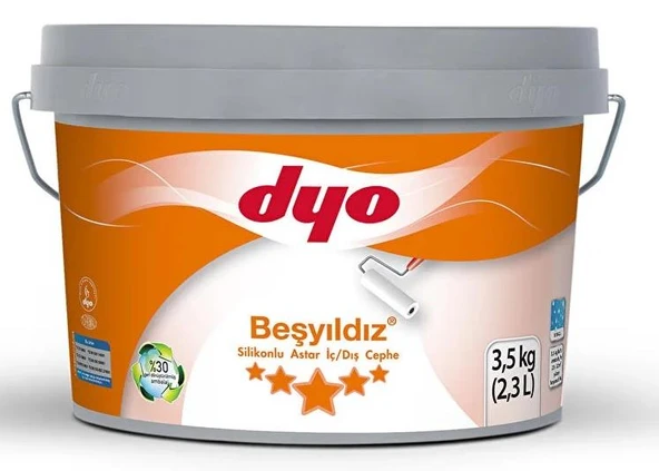 Dyo Beşyıldız Silikonlu İç Dış Astar 3.5 Kg Beyaz ürün görseli 1