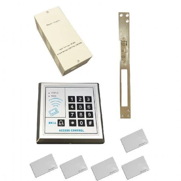 Marelli giriş kapıları için EKONOMİK elektronik şifreli ve kartlı geçiş kilit sistemi set / iç mekan için ürün görseli 1