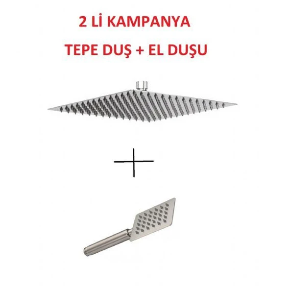 Kireç kırıcılı 304 kalite paslanmaz 25x25 KROM düz duş başlığı   tepe duş başlığı ürün görseli 1