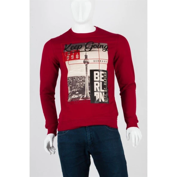 Berlin Unisex Pamuklu Slim fit Sweatshirt Large ürün görseli 1